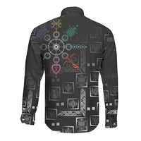 Afro Haiti Vodou Milokan Long Sleeve Button Shirt