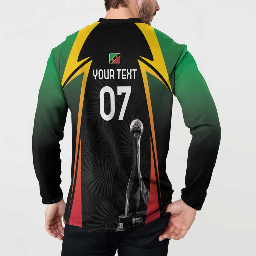 St Kitts Nevis Cricket Custom Button Sweatshirt Go Patriots Go Champions - Wonder Print Shop