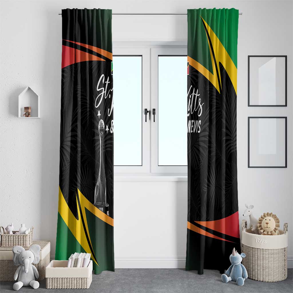 St Kitts Nevis Cricket Window Curtain Go Patriots Go Champions - Wonder Print Shop