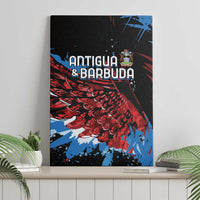Antigua and Barbuda canvas wall art featuring red and blue wingburst design