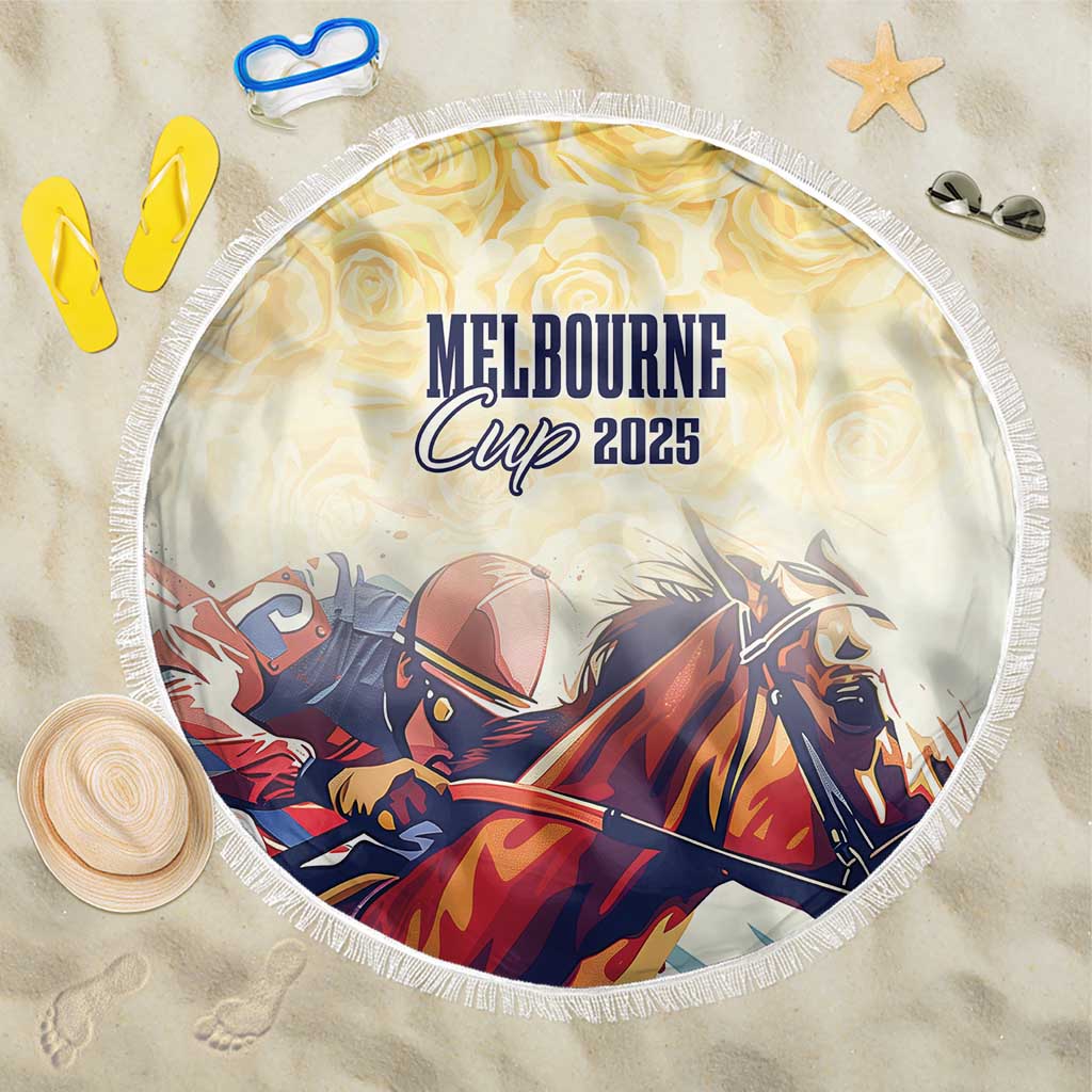 Melbourne Horse Racing Beach Blanket Yellow Rose Champion - Wonder Print Shop