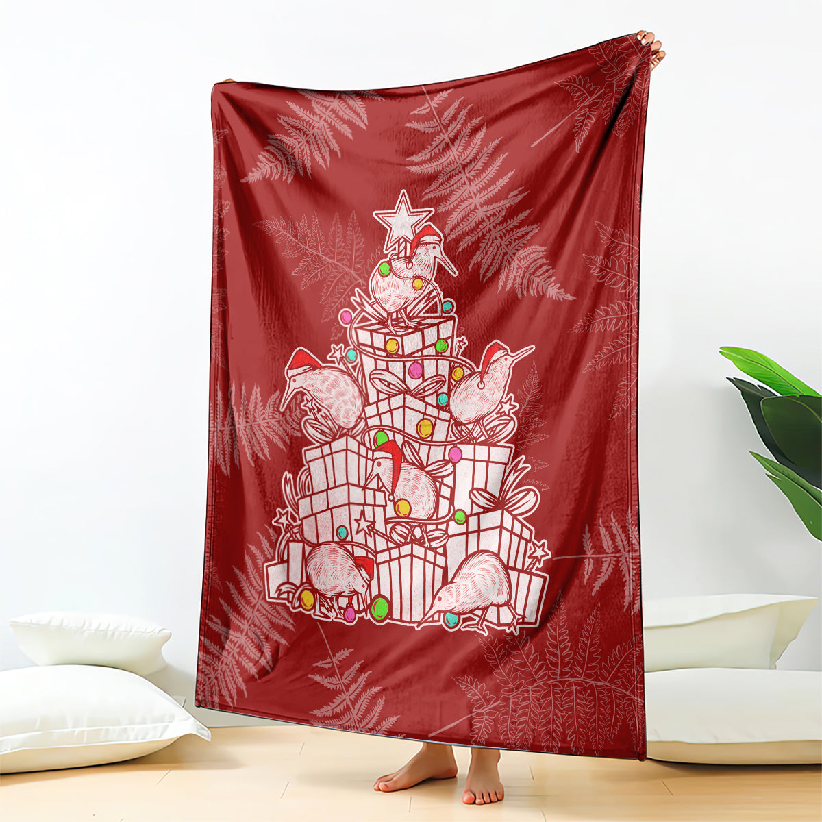 new-zealand-christmas-blanket-silver-fern-mix-kiwi-bird-ver02