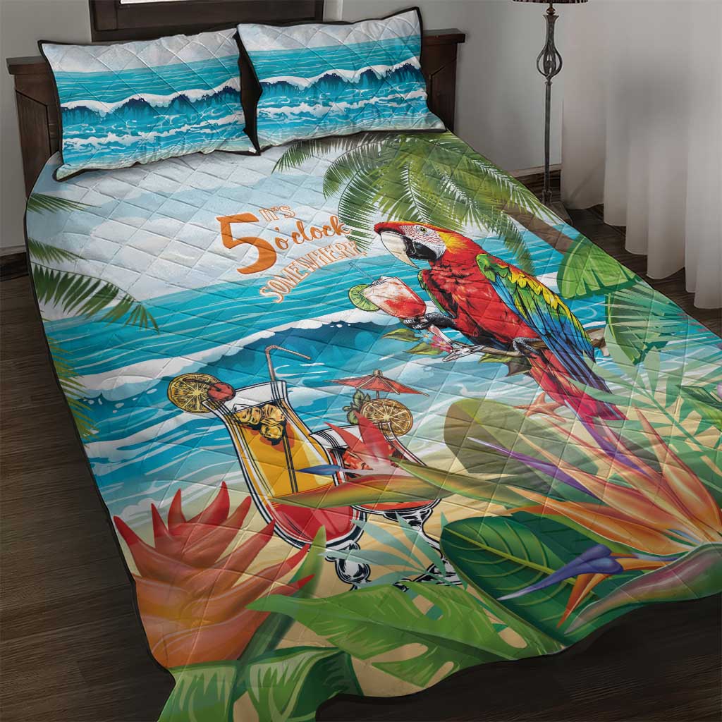 Aloha Hawaii Christmas Quilt Bed Set It's 5 o'clock Somewhere - Wonder Print Shop