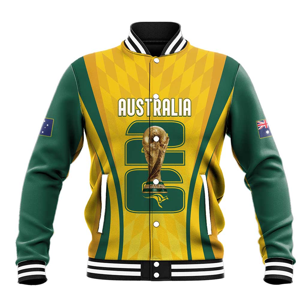 Australia Socceroos Custom Baseball Jacket 2026 Forever Golden - Wonder Print Shop