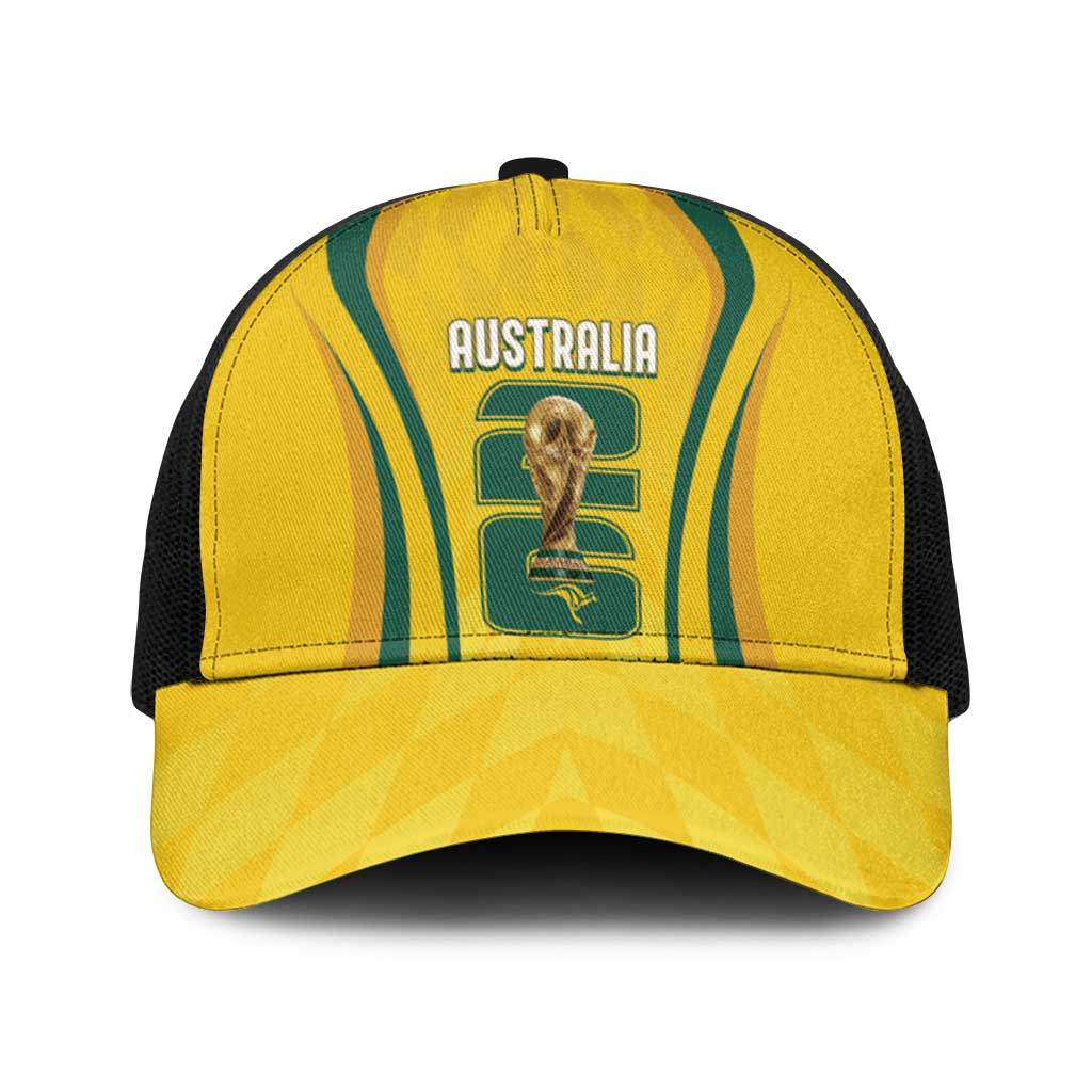 Australia Socceroos Custom Baseball Net Cap 2026 Forever Golden - Wonder Print Shop