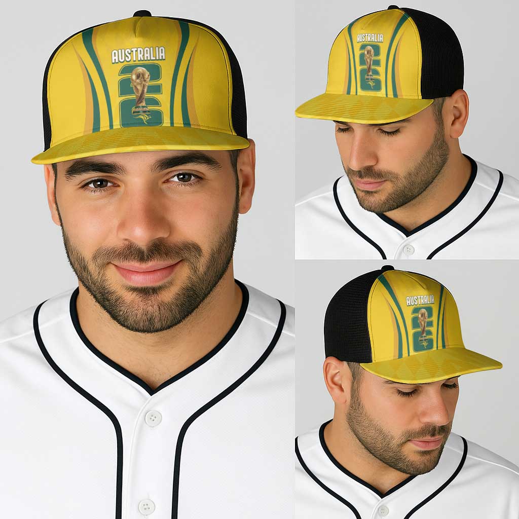 Australia Socceroos Custom Baseball Net Cap 2026 Forever Golden - Wonder Print Shop