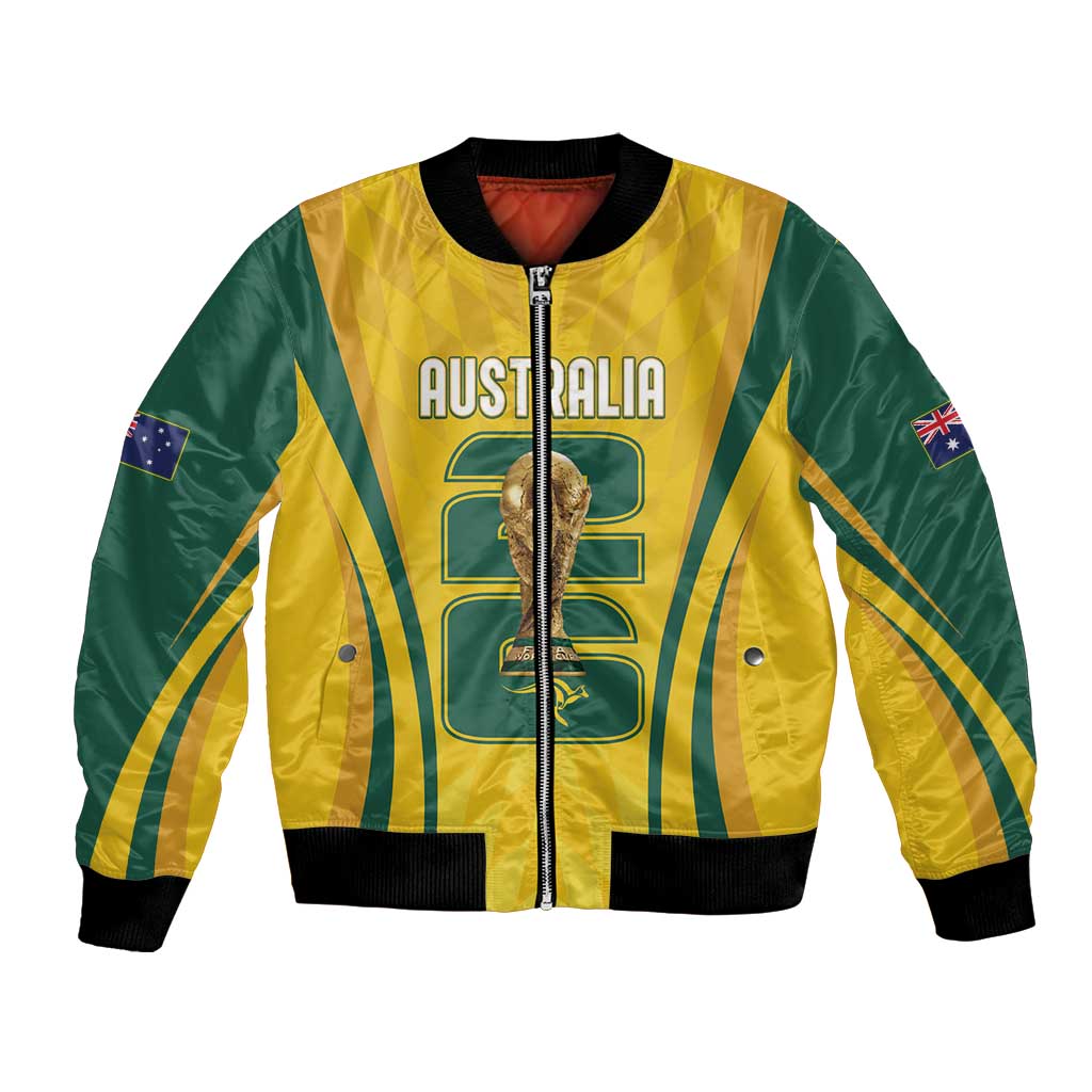 Australia Socceroos Custom Bomber Jacket 2026 Forever Golden - Wonder Print Shop