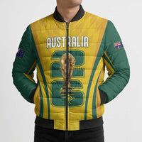 Australia Socceroos Custom Bomber Puffer Jacket 2026 Forever Golden - Wonder Print Shop