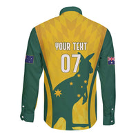 Australia Socceroos Custom Long Sleeve Button Shirt 2026 Forever Golden - Wonder Print Shop