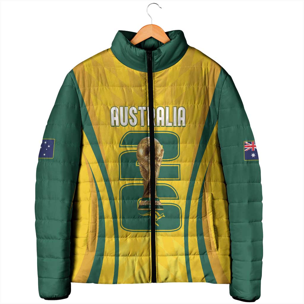 Australia Socceroos Custom Padded Jacket 2026 Forever Golden - Wonder Print Shop