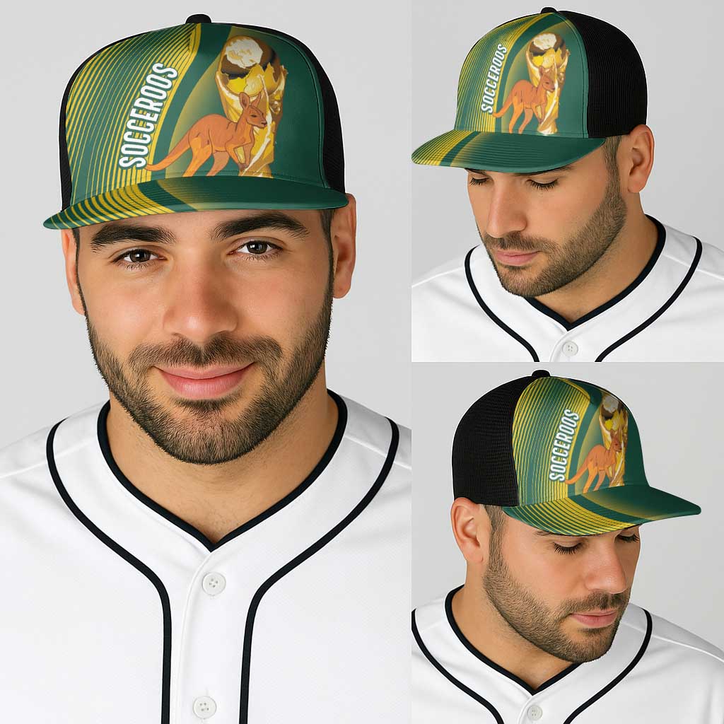 Australia Socceroos WC2026 Custom Baseball Net Cap Golden Champions - Wonder Print Shop