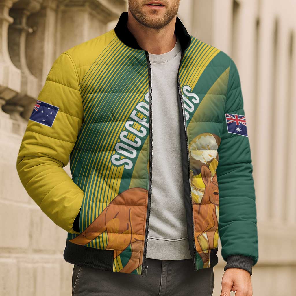 Australia Socceroos WC2026 Custom Bomber Puffer Jacket Golden Champions - Wonder Print Shop
