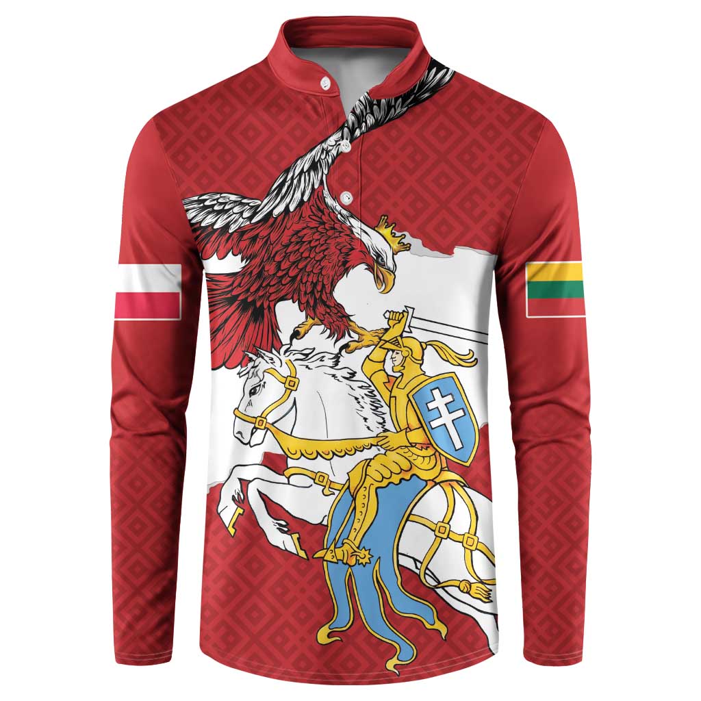 Poland-Lithuania Folk Patterns Button Sweatshirt