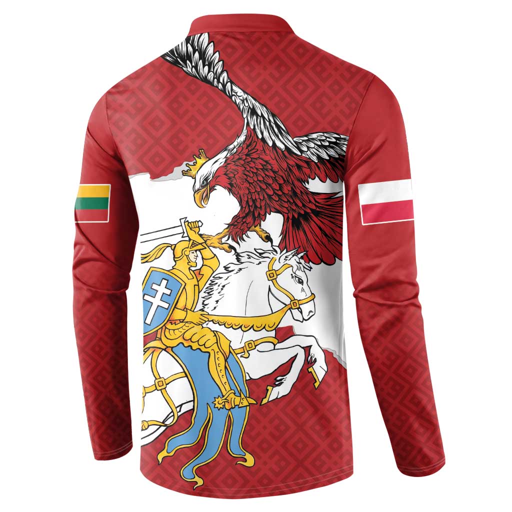 Poland-Lithuania Folk Patterns Button Sweatshirt