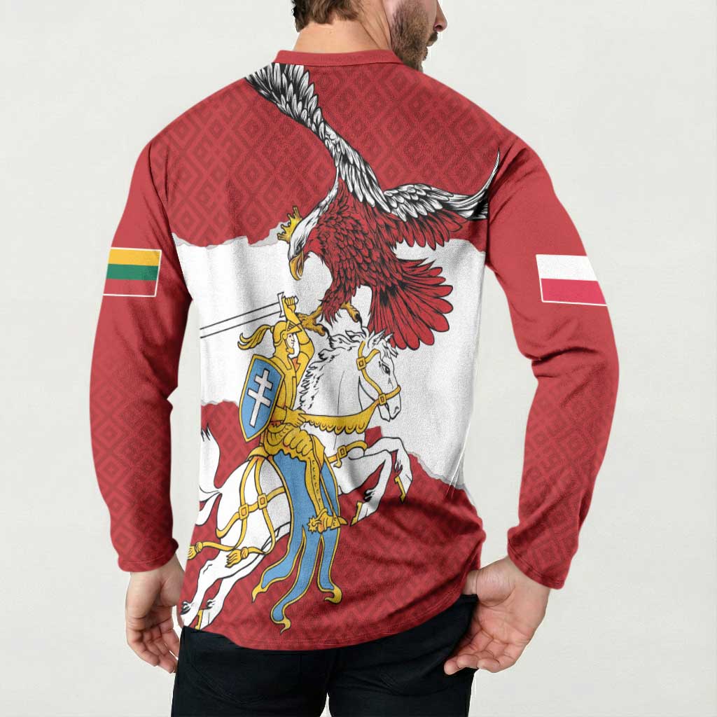 Poland-Lithuania Folk Patterns Button Sweatshirt