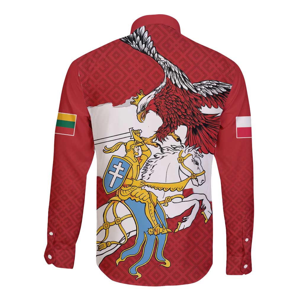 Poland-Lithuania Folk Patterns Long Sleeve Button Shirt
