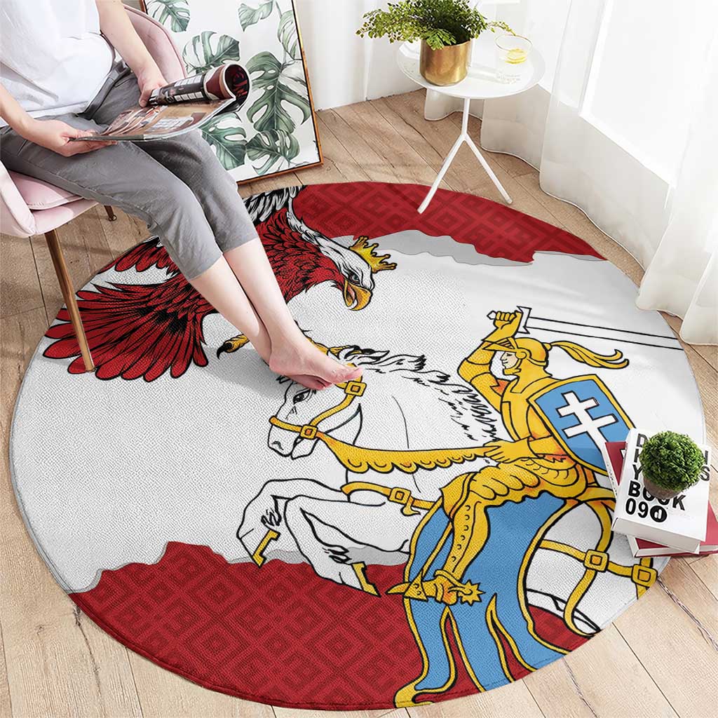 Poland-Lithuania Folk Patterns Round Carpet