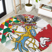 Poland-Lithuania Vytis and Royal Eagle Round Carpet