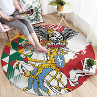 Poland-Lithuania Vytis and Royal Eagle Round Carpet