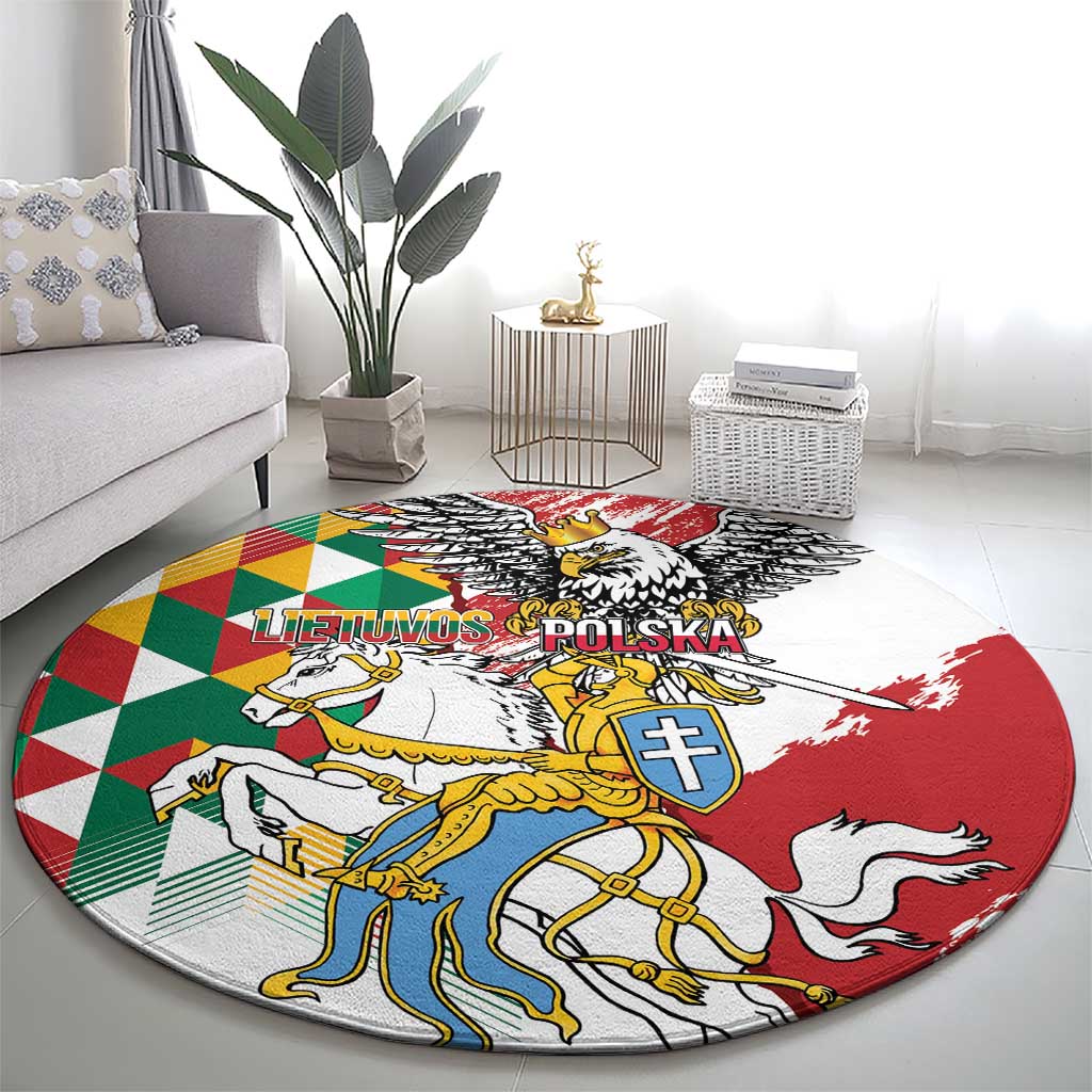 Poland-Lithuania Vytis and Royal Eagle Round Carpet