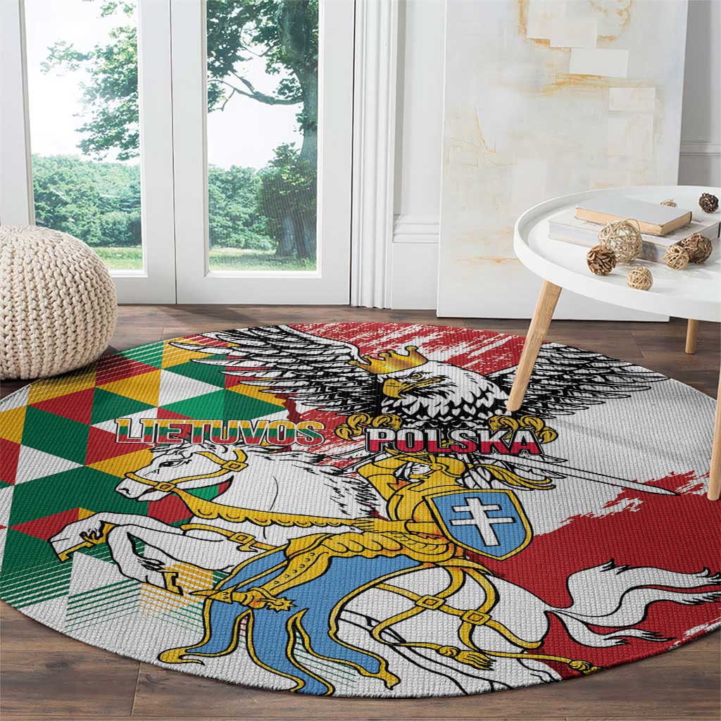 Poland-Lithuania Vytis and Royal Eagle Round Carpet