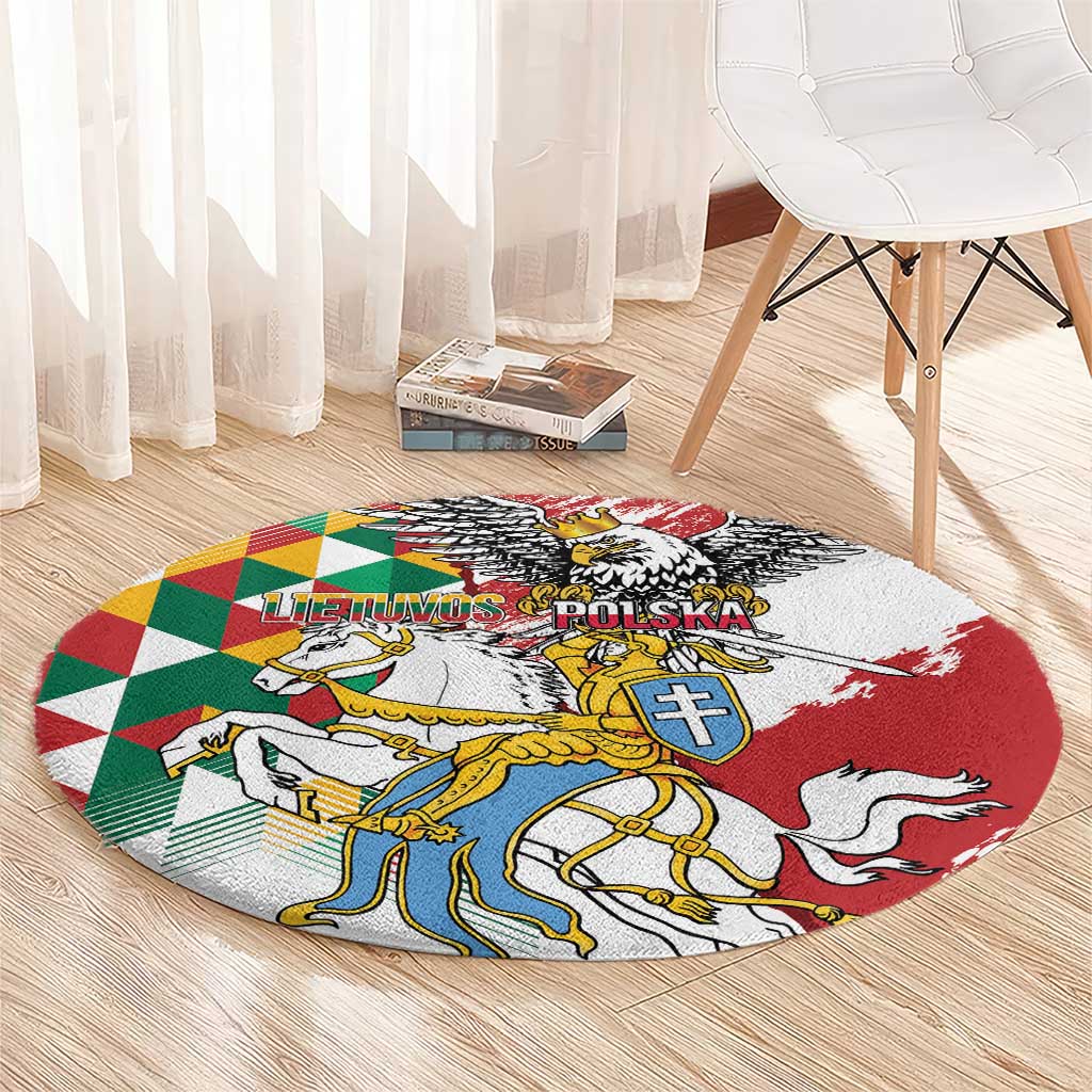 Poland-Lithuania Vytis and Royal Eagle Round Carpet