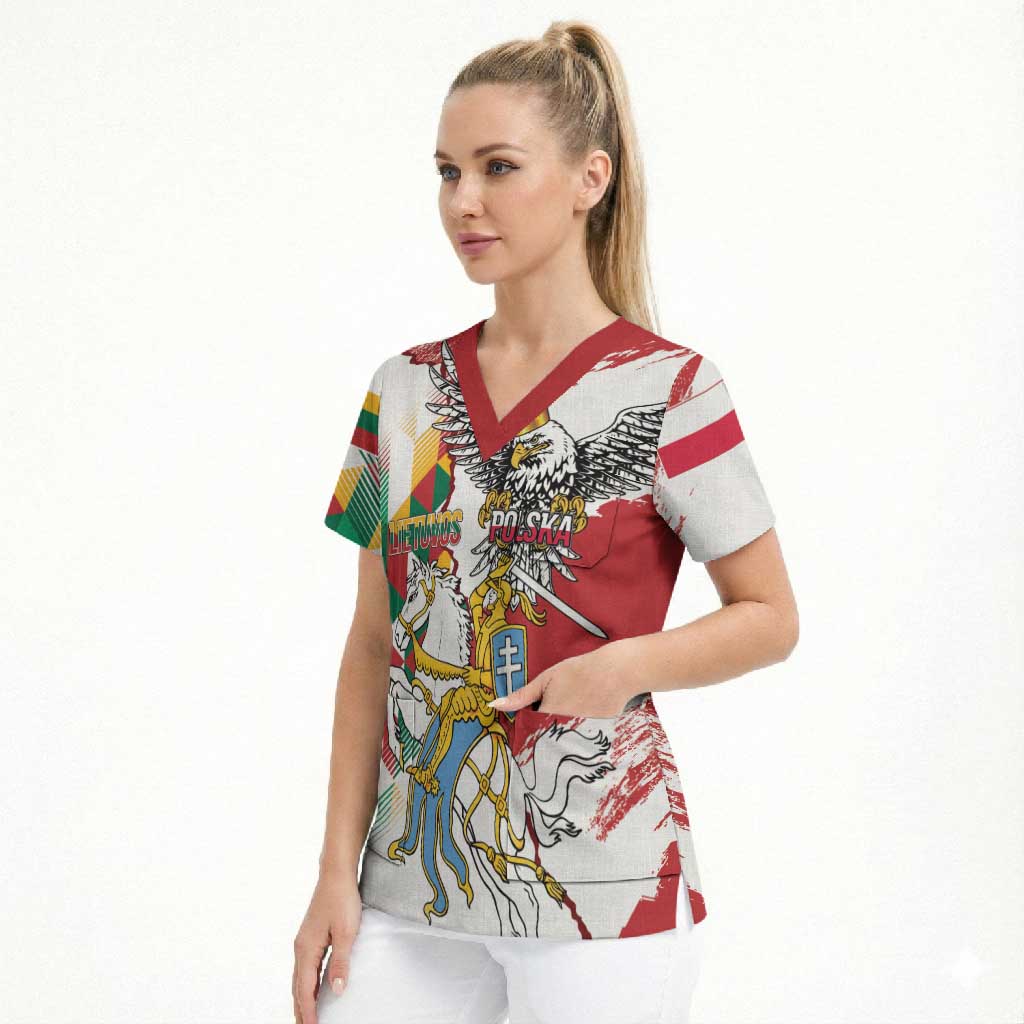 Poland-Lithuania Vytis and Royal Eagle Scrub Top