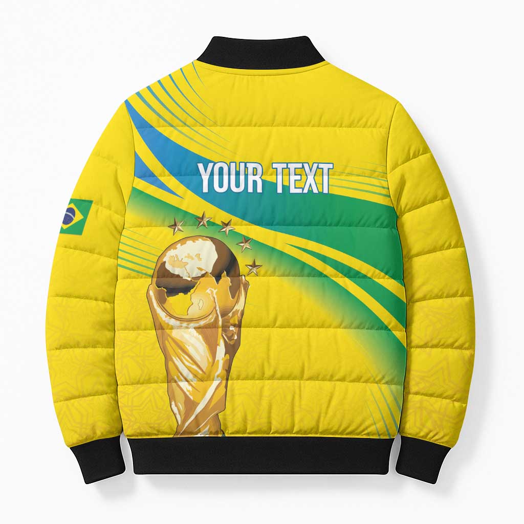 Brazil WC2026 Personalized Bomber Puffer Jacket Pentacampeón Canaries