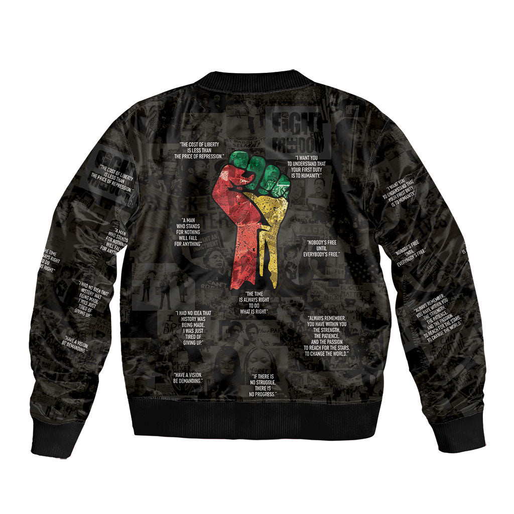 Juneteenth Black History Bomber Jacket Inspirational Quotes Collage