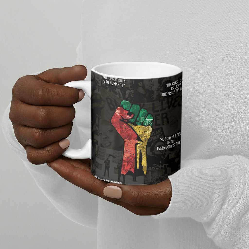 Juneteenth Black History Ceramic Mug Inspirational Quotes Collage