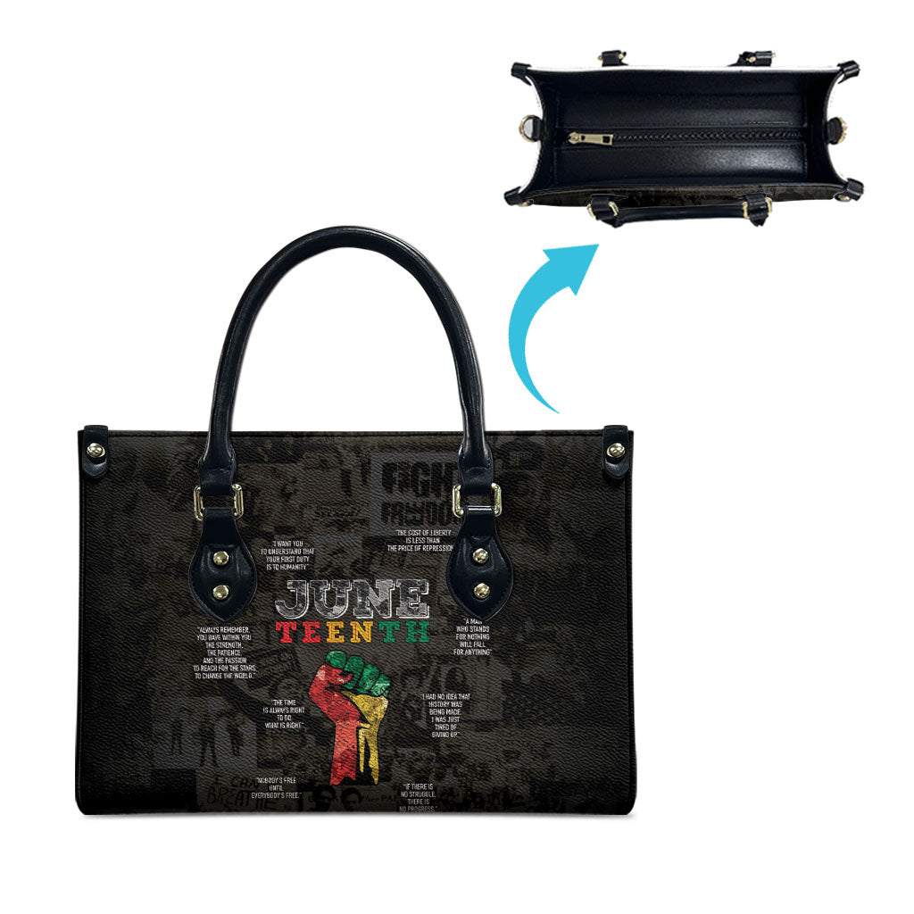 Juneteenth Black History Leather Bag Inspirational Quotes Collage