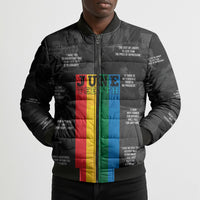 Juneteenth 2026 Black History Bomber Puffer Jacket Freedom Quotes Collage