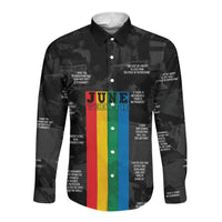 Juneteenth 2026 Black History Long Sleeve Button Shirt Freedom Quotes Collage