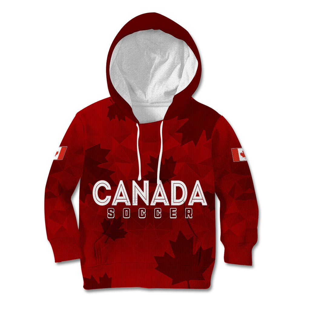 Personalised Canada Soccer Kid Hoodie Women's WC 2023 Maple Style - Wonder Print Shop