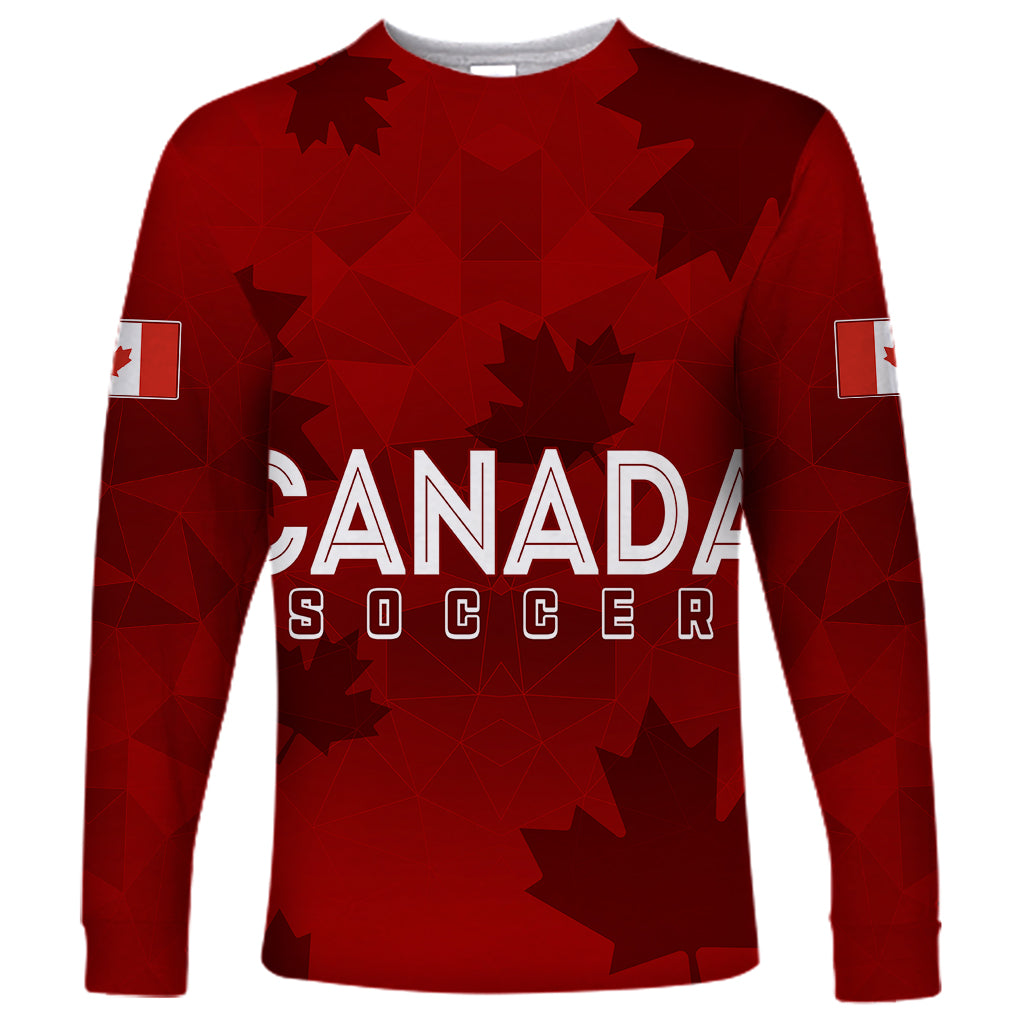 Personalised Canada Soccer Long Sleeve Shirt Women's WC 2023 Maple Style - Wonder Print Shop