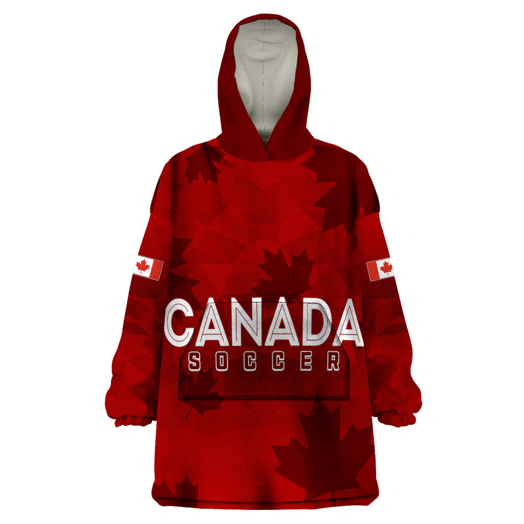 Personalised Canada Soccer Wearable Blanket Hoodie Women's WC 2023 Maple Style - Wonder Print Shop