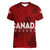 Personalised Canada Soccer Women V Neck T Shirt Women's WC 2023 Maple Style - Wonder Print Shop