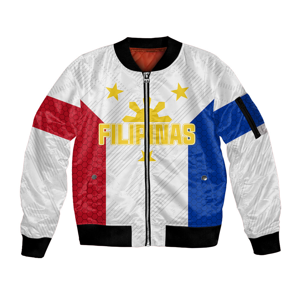 Personalised Philippines Football Sleeve Zip Bomber Jacket Women's WC 2023 Filipinas Basic Ver - Wonder Print Shop