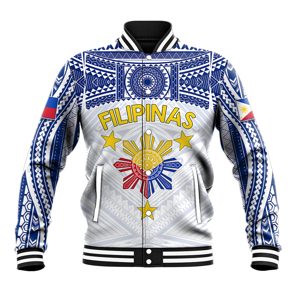 Personalised Philippines Football Baseball Jacket Women's WC 2023 Filipinas Tribal Ver LT7 - Wonder Print Shop