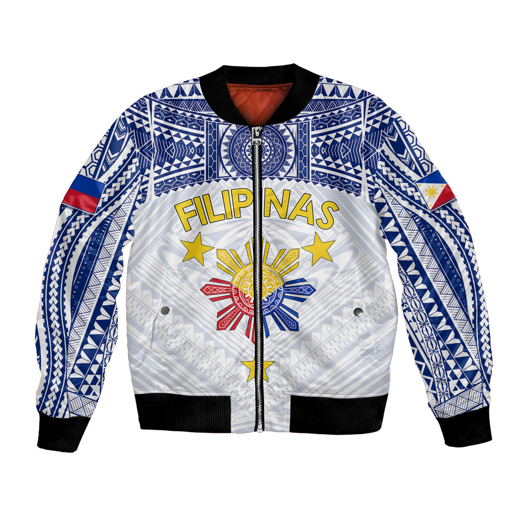 Personalised Philippines Football Bomber Jacket Women's WC 2023 Filipinas Tribal Ver LT7 - Wonder Print Shop