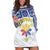 Personalised Philippines Football Hoodie Dress Women's WC 2023 Filipinas Tribal Ver - Wonder Print Shop