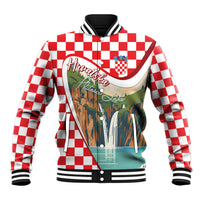 Plitvice Waterfall Hrvatska Scenery Baseball Jacket