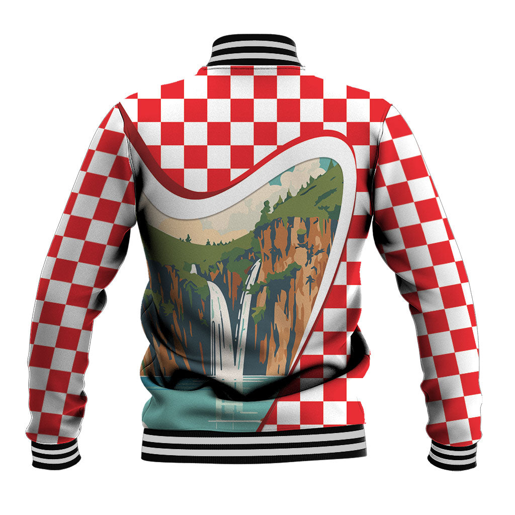 Plitvice Waterfall Hrvatska Scenery Baseball Jacket