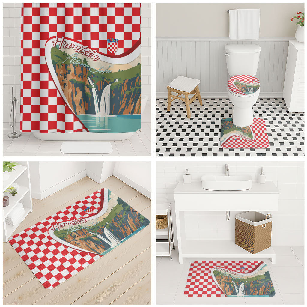 Plitvice Waterfall Hrvatska Scenery Bathroom Set