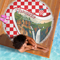 Plitvice Waterfall Hrvatska Scenery Beach Blanket