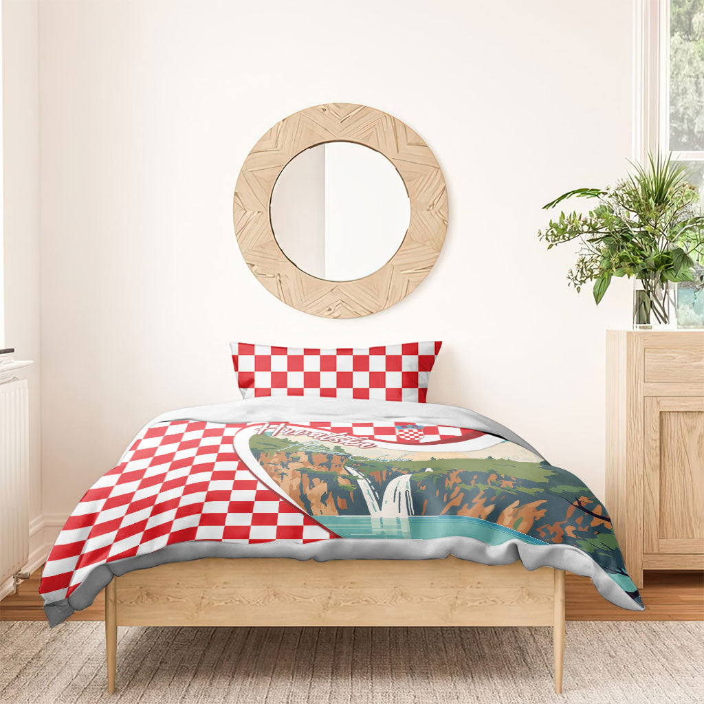Plitvice Waterfall Hrvatska Scenery Bedding Set