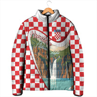 Plitvice Waterfall Hrvatska Scenery Padded Jacket