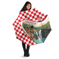 Plitvice Waterfall Hrvatska Scenery Umbrella