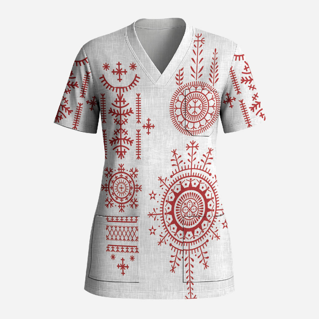 Croatia Sicanje Tattoo Inspired Scrub Top The Kolo
