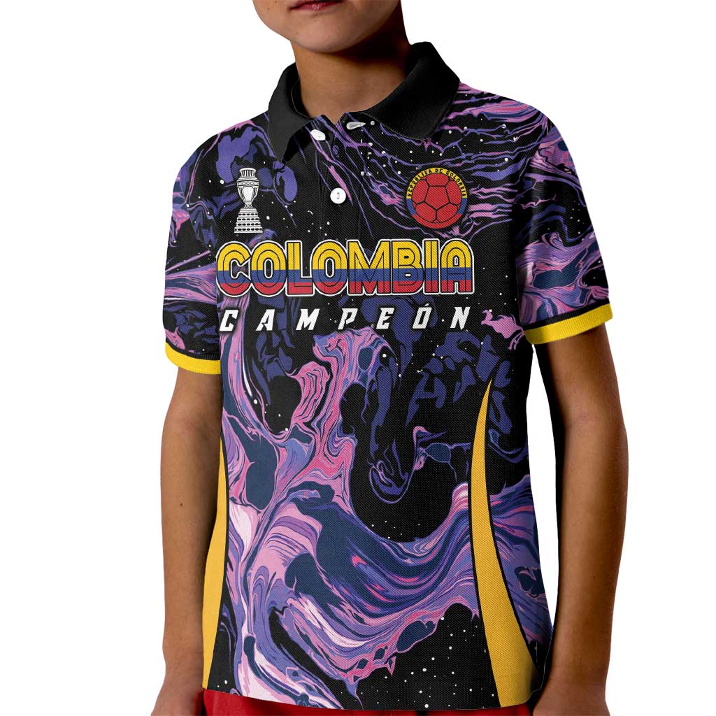 Colombia Football Custom Kid Polo Shirt Cano Cristales Style - Todos Somos Campeon - Wonder Print Shop